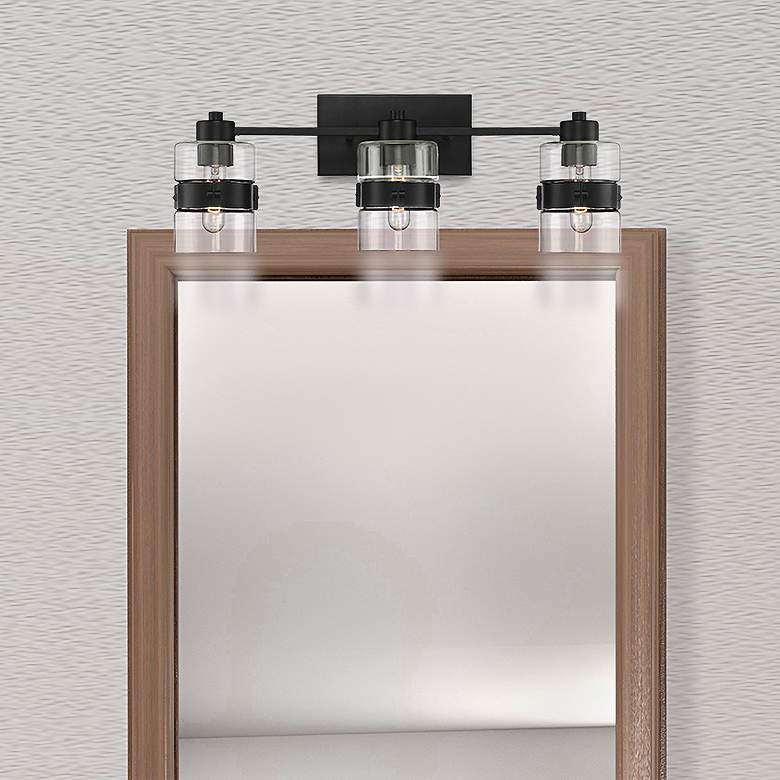 Image 1 Midnight LA 24 3/4" Wide Matte Black 3-Light Bath Light