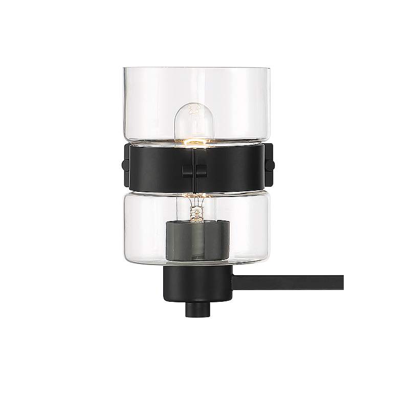 Image 3 Midnight LA 24 3/4" Wide Matte Black 3-Light Bath Light more views