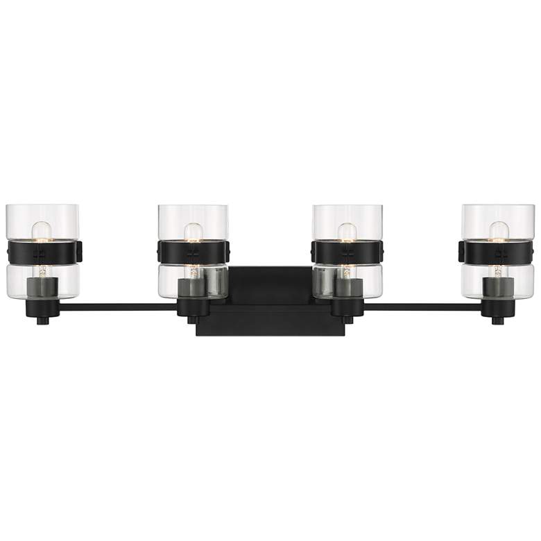 Image 2 Midnight LA 33" Wide Matte Black 4-Light Bath Light