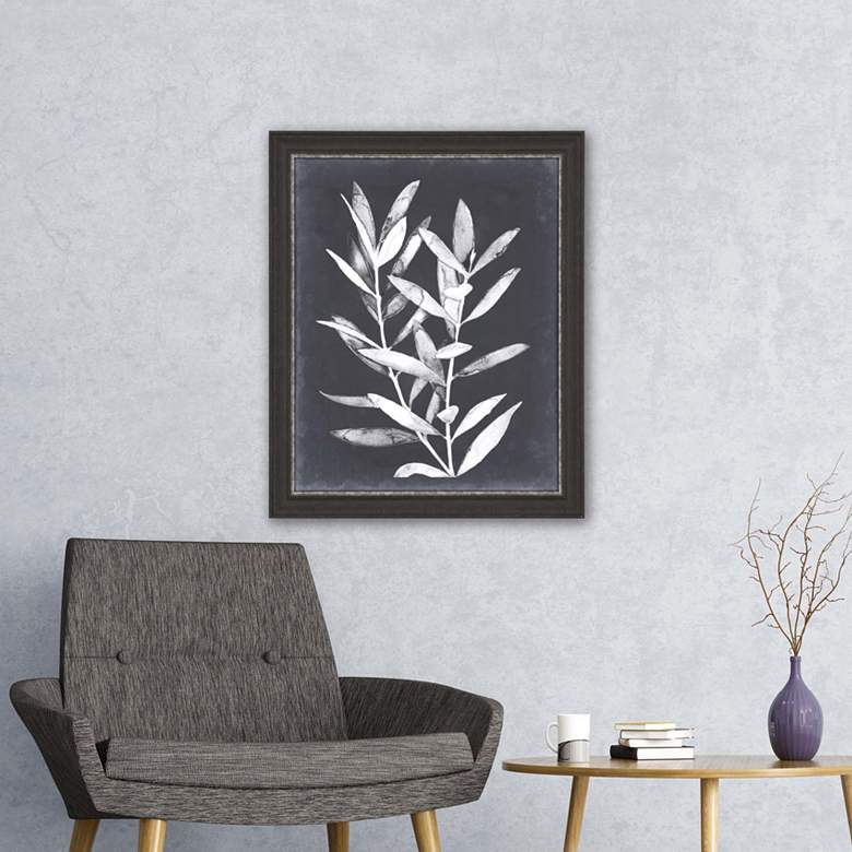 Image 1 Midnight Leaves II 42"H Rectangular Framed Giclee Wall Art