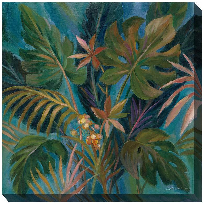 Image 2 Midnight Tropics 24" Square Outdoor Canvas Wall Art