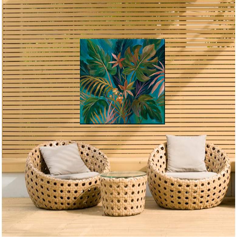 Image 4 Midnight Tropics 24" Square Outdoor Canvas Wall Art more views