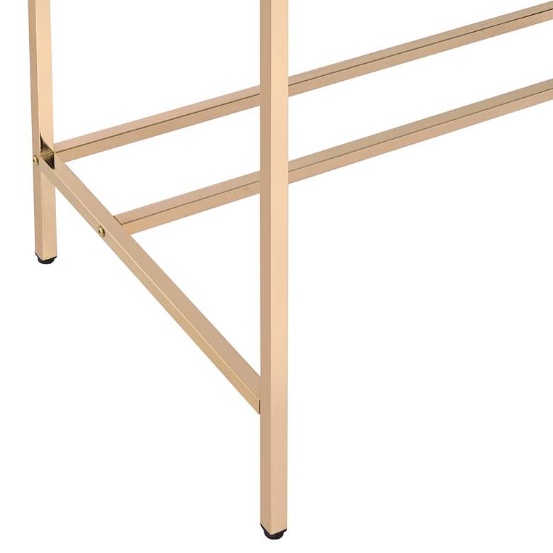 Image 3 Midriaks 42" Wide White and Gold Writing Desk more views