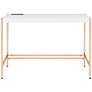 Midriaks 42" Wide White and Gold Writing Desk