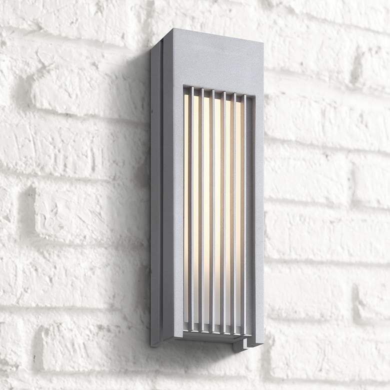 Image 1 Midrise 22 1/4" High Sand Silver LED Outdoor Wall Sconce