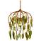 Midsummer 16" Wide Brass and Green Pendant Light