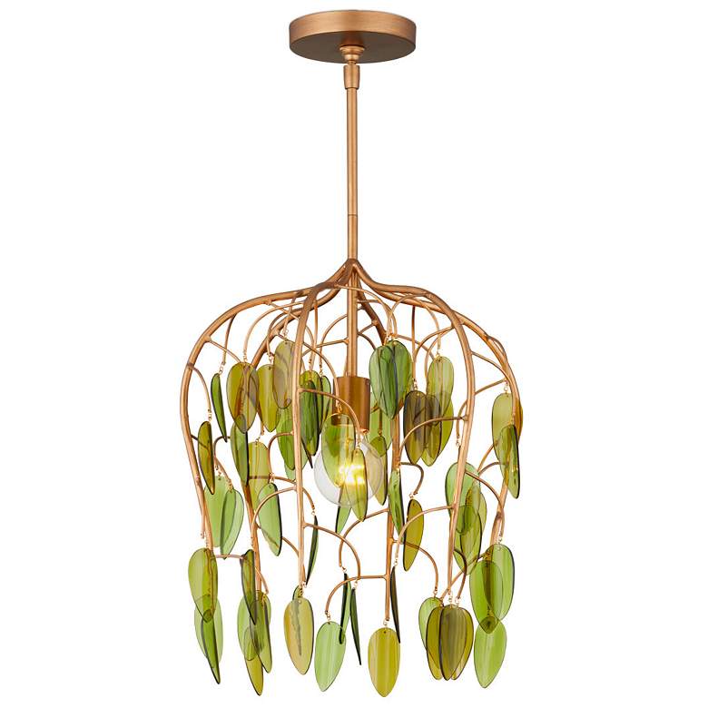 Image 3 Midsummer 16" Wide Brass and Green Pendant Light more views