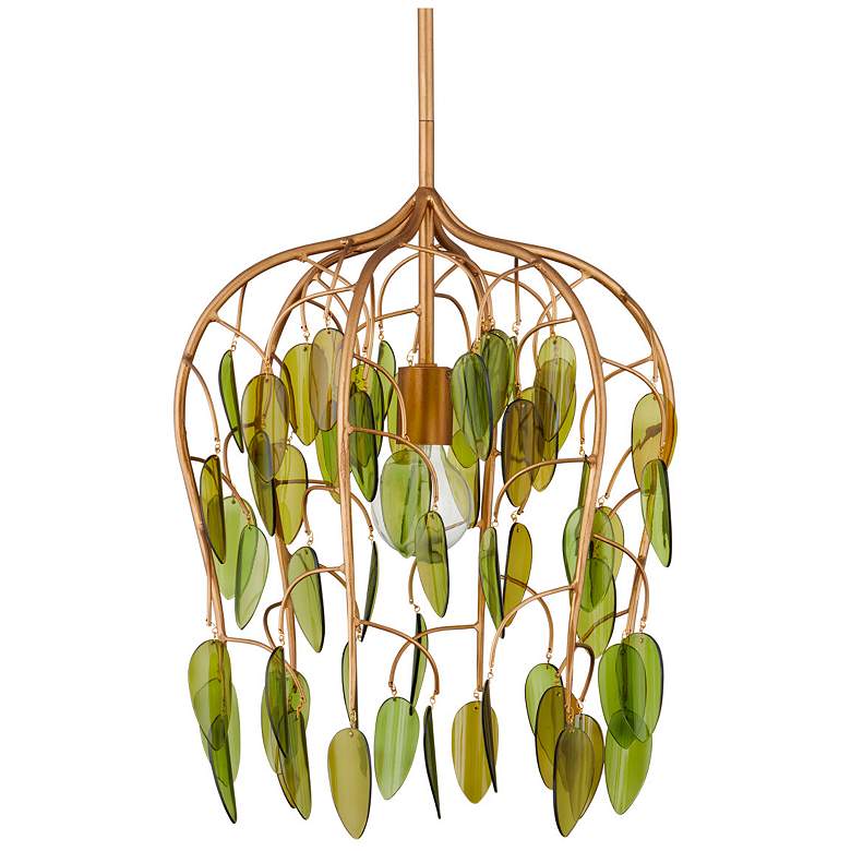 Image 4 Midsummer 16" Wide Brass and Green Pendant Light more views