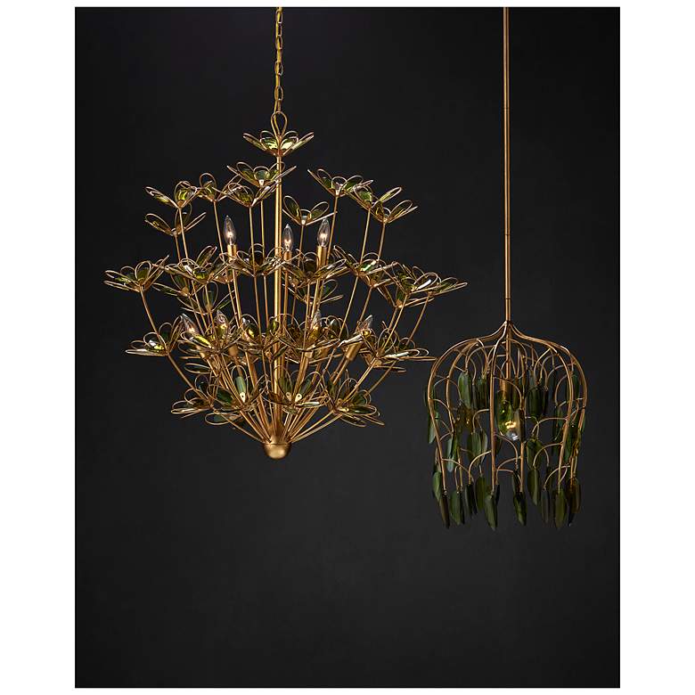 Image 6 Midsummer 16" Wide Brass and Green Pendant Light more views