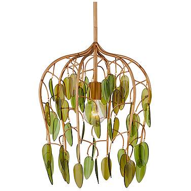 Midsummer 16" Wide Brass and Green Pendant Light