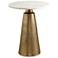 Midsummer 20" Wide Travertine and Antique Brass Accent Table
