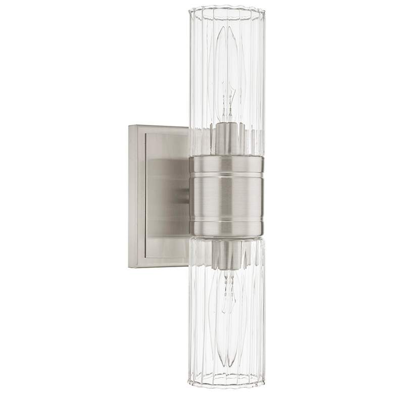 Image 2 Midtown 11 1/2" High Brushed Nickel 2-Light Wall Sconce