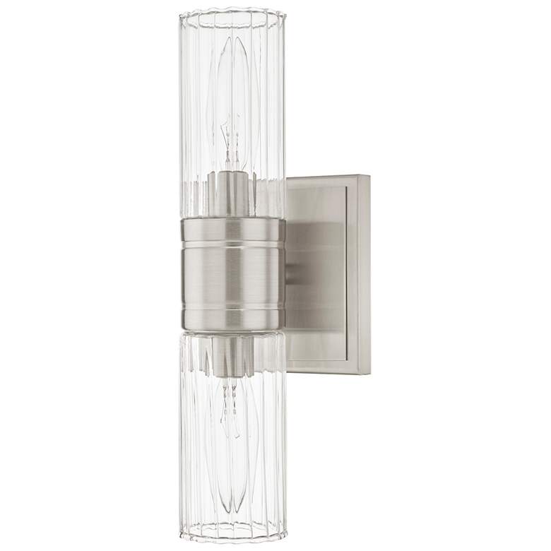 Image 3 Midtown 11 1/2" High Brushed Nickel 2-Light Wall Sconce more views