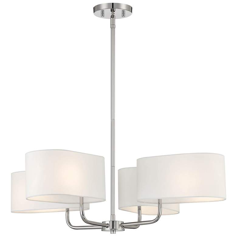 Image 1 Midtown 30" Wide Polished Nickel 4 Light Chandelier