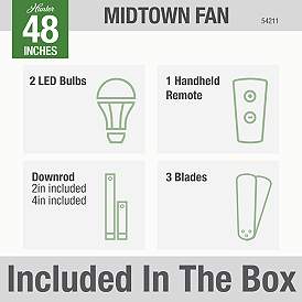 Image5 of Midtown 48 in Indoor Fresh White LED Ceiling Fan with Remote more views