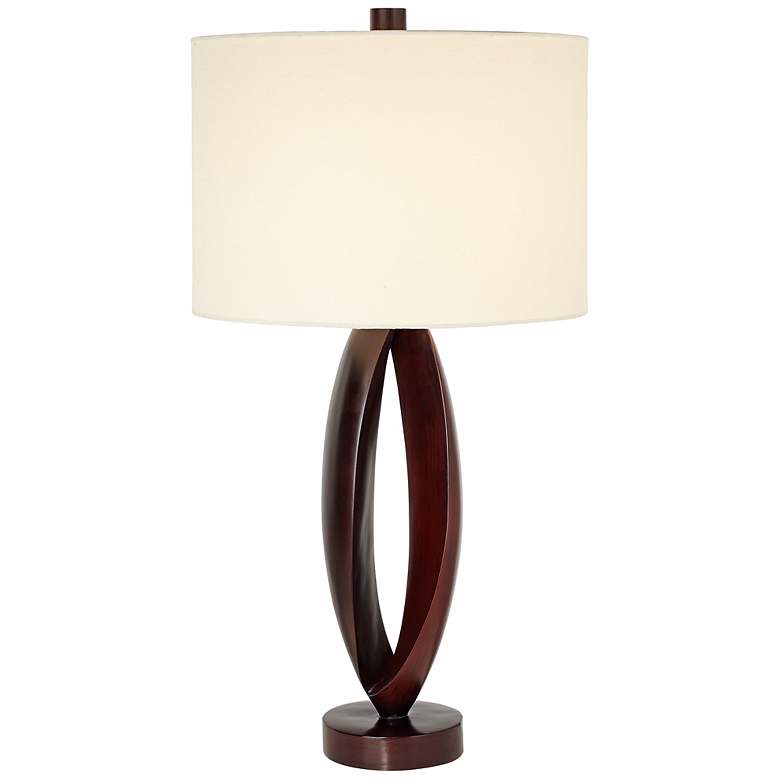 Image 1 Midtown Chic Merlot Finish Contemporary Table Lamp