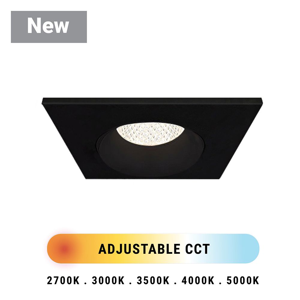 Image 2 Midway 3 1/2" Black LED Square Gimbal Recessed Downlight more views