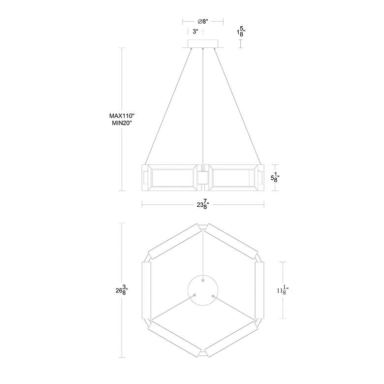 Image 4 Mies 6 Light 29" Wide Integrated LED Dru more views