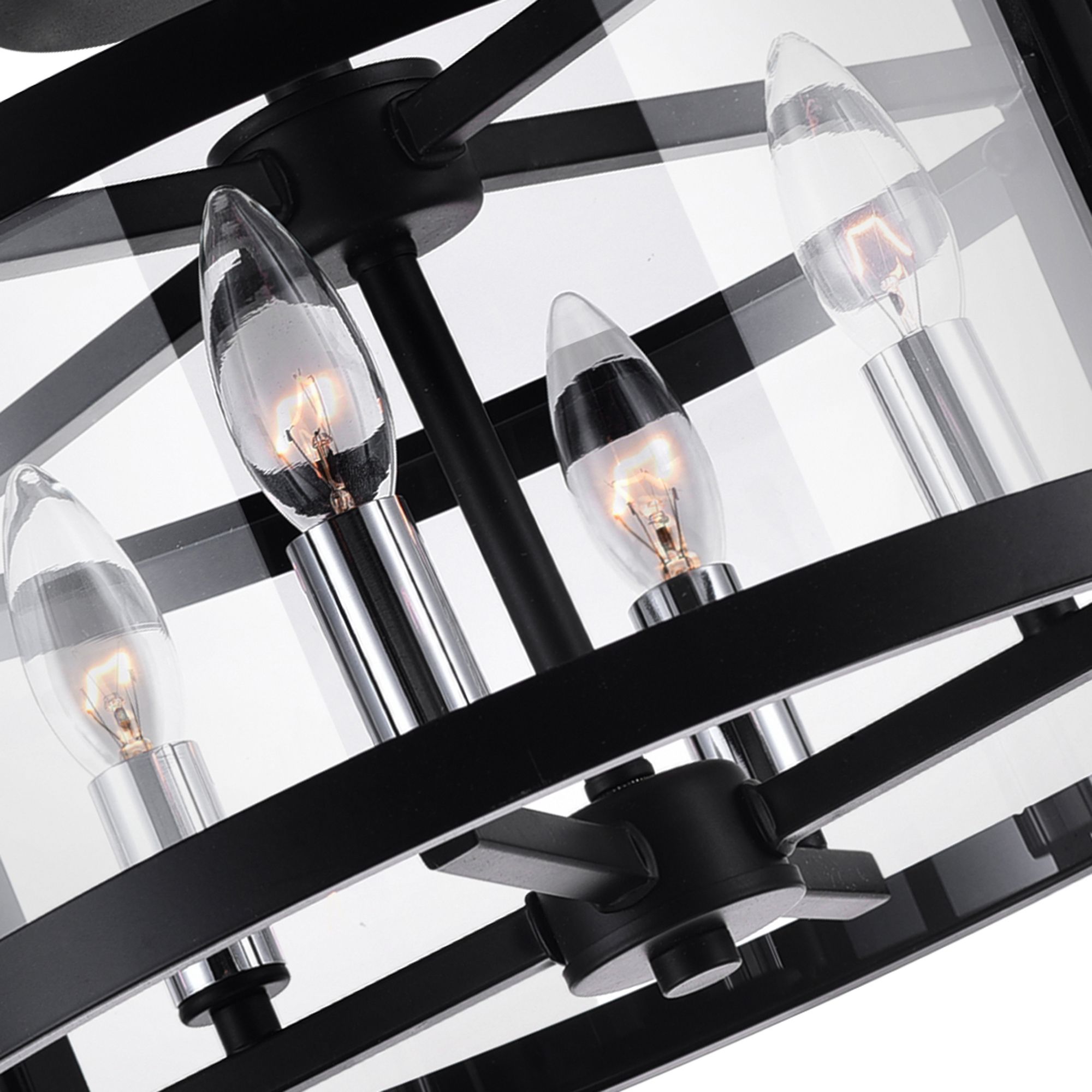 Image 2 Miette 4 Light Cage Flush Mount With Black Finish more views