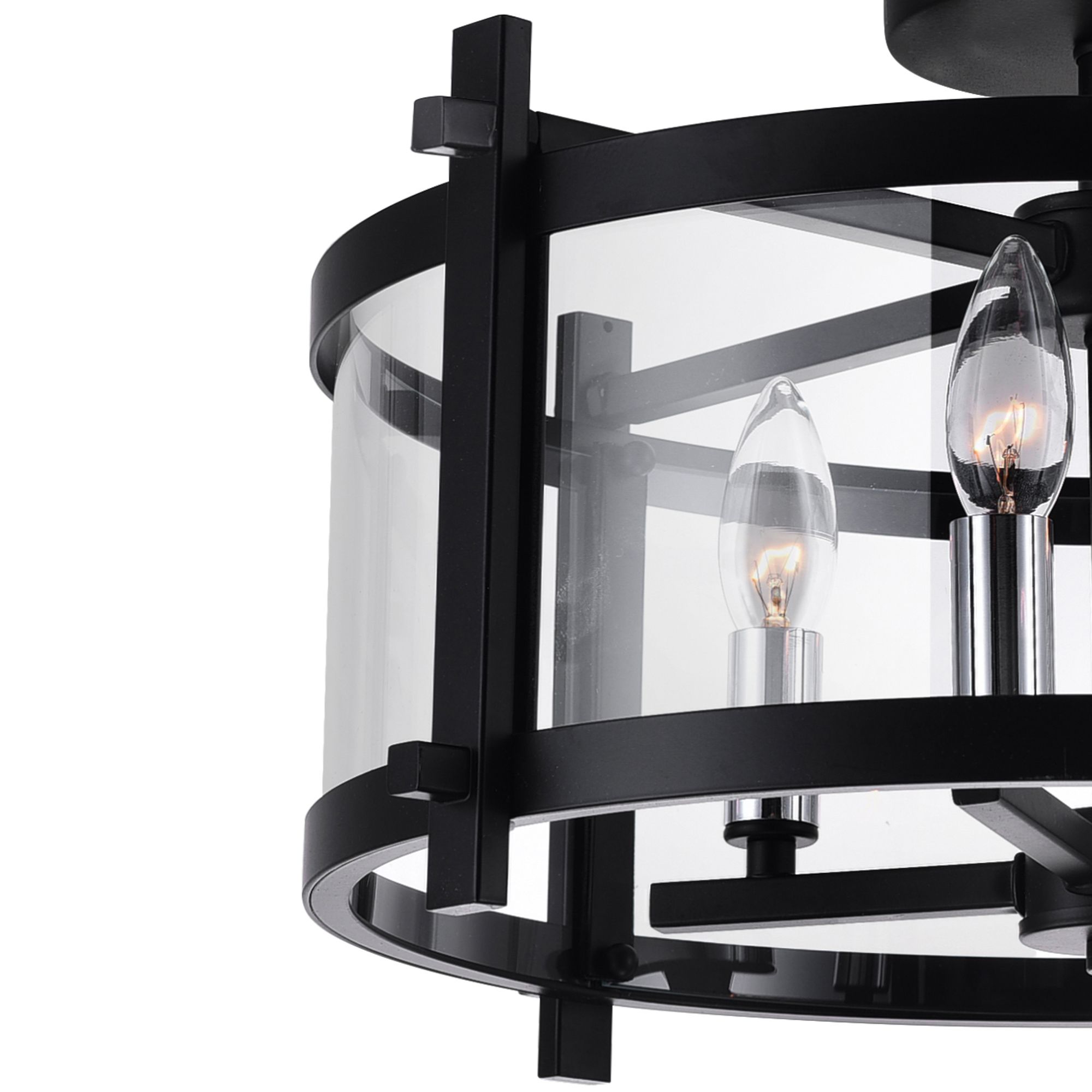 Image 3 Miette 4 Light Cage Flush Mount With Black Finish more views