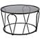 Miffa 31 1/4" Wide Black Nickel and Gray Glass Coffee Table