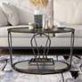 1_Miffa 31 1/4" Wide Black Nickel and Gray Glass Coffee Table