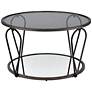 3_Miffa 31 1/4" Wide Black Nickel and Gray Glass Coffee Table more views