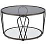 4_Miffa 31 1/4" Wide Black Nickel and Gray Glass Coffee Table more views
