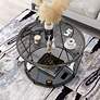 6_Miffa 31 1/4" Wide Black Nickel and Gray Glass Coffee Table more views