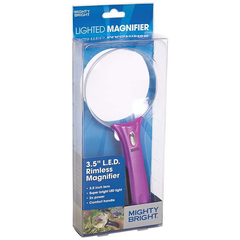 Image 1 Mighty Bright LED Purple 3 1/2 inch Wide Magnifier