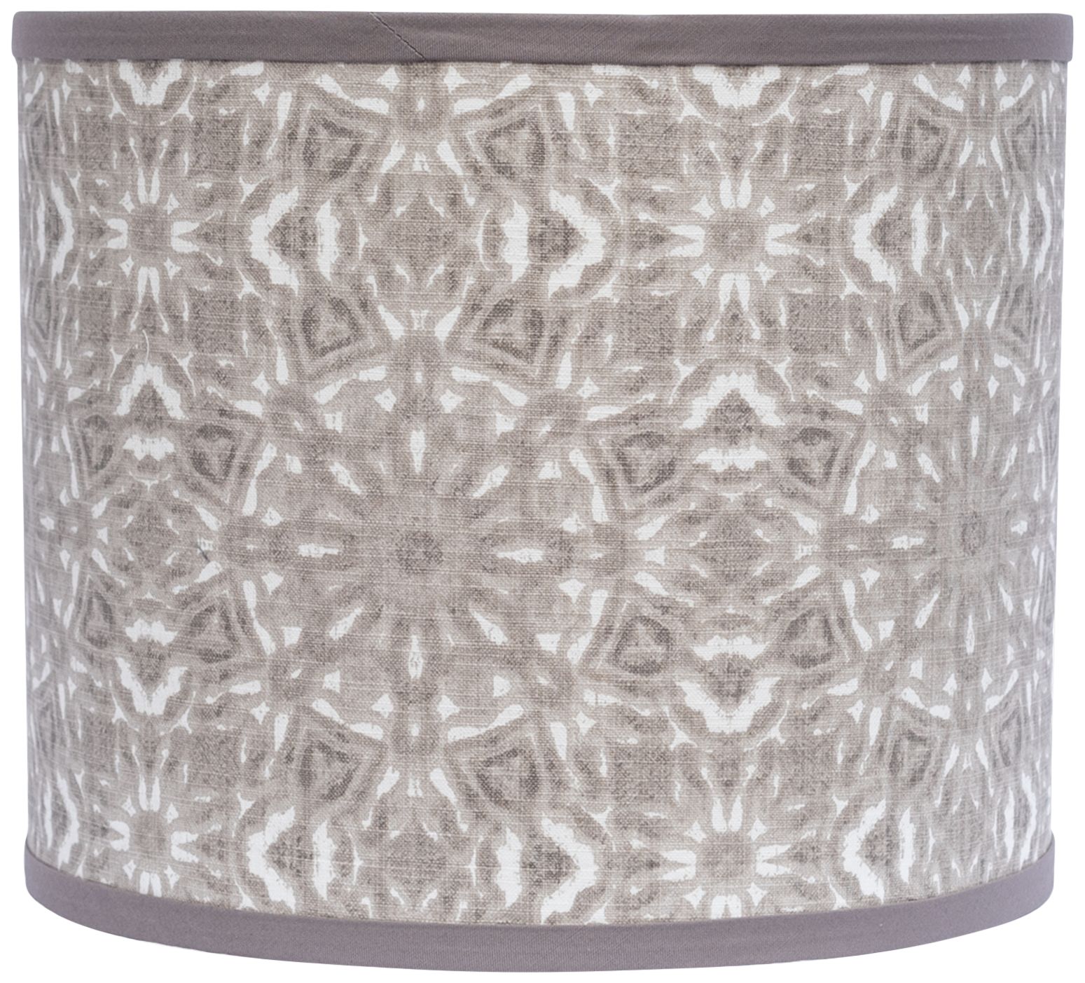 Miguel Ecru Geometric Gray Drum Lamp Shade 10x12x10 (Spider) 250M0