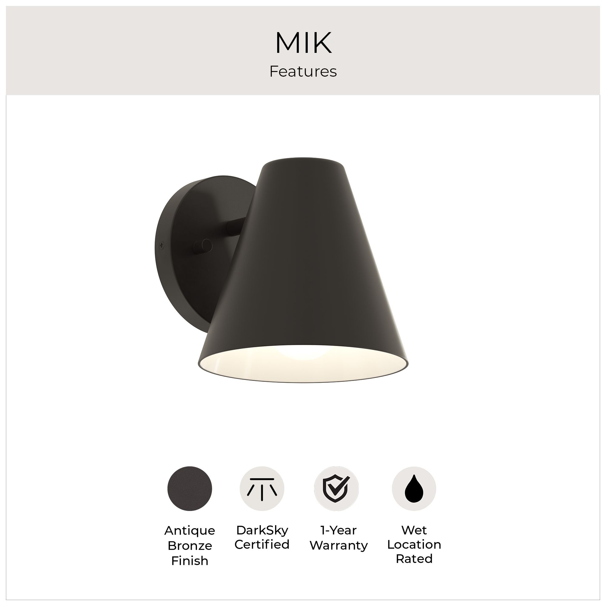 Mik Medium Outdoor Wall Light