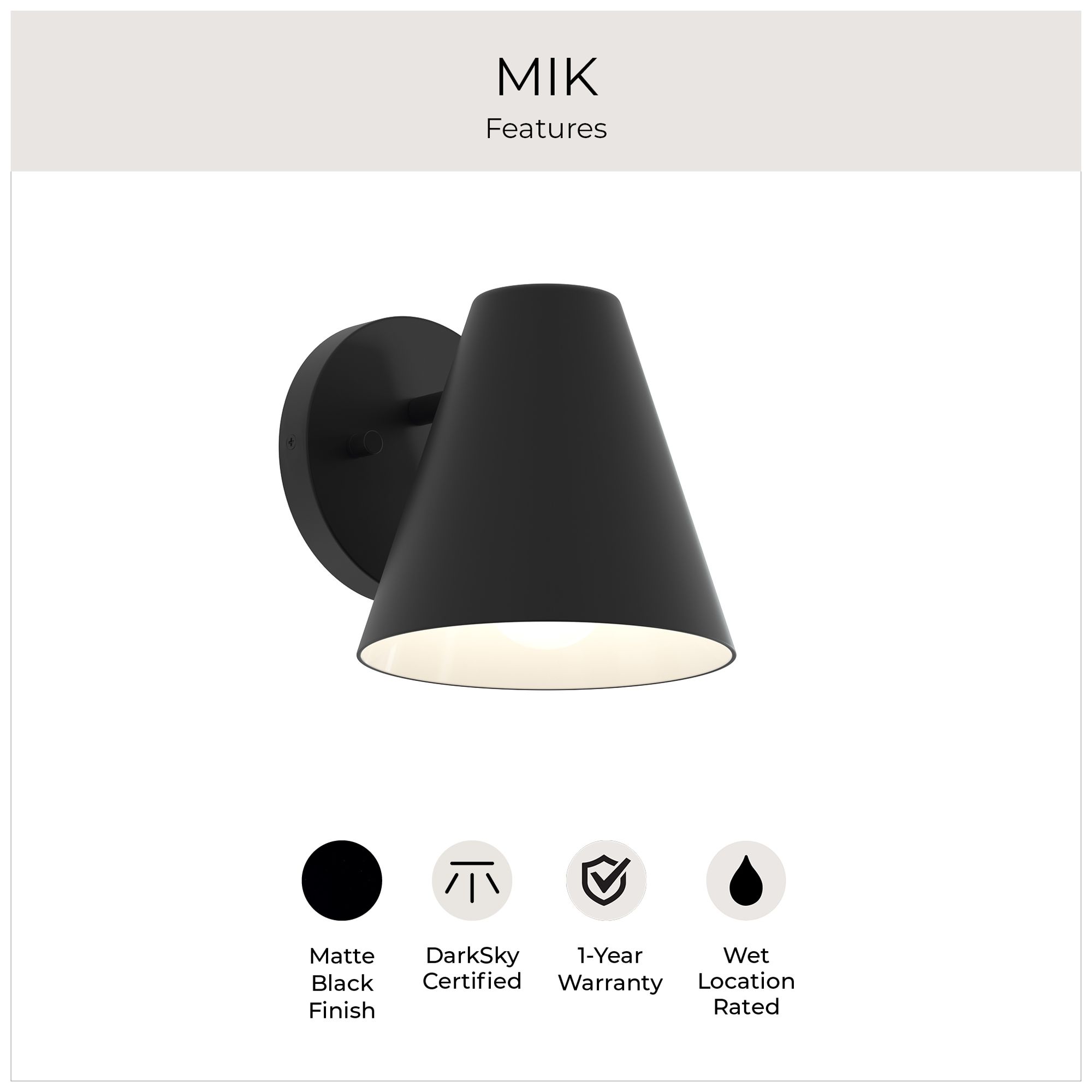 Mik Medium Outdoor Wall Light