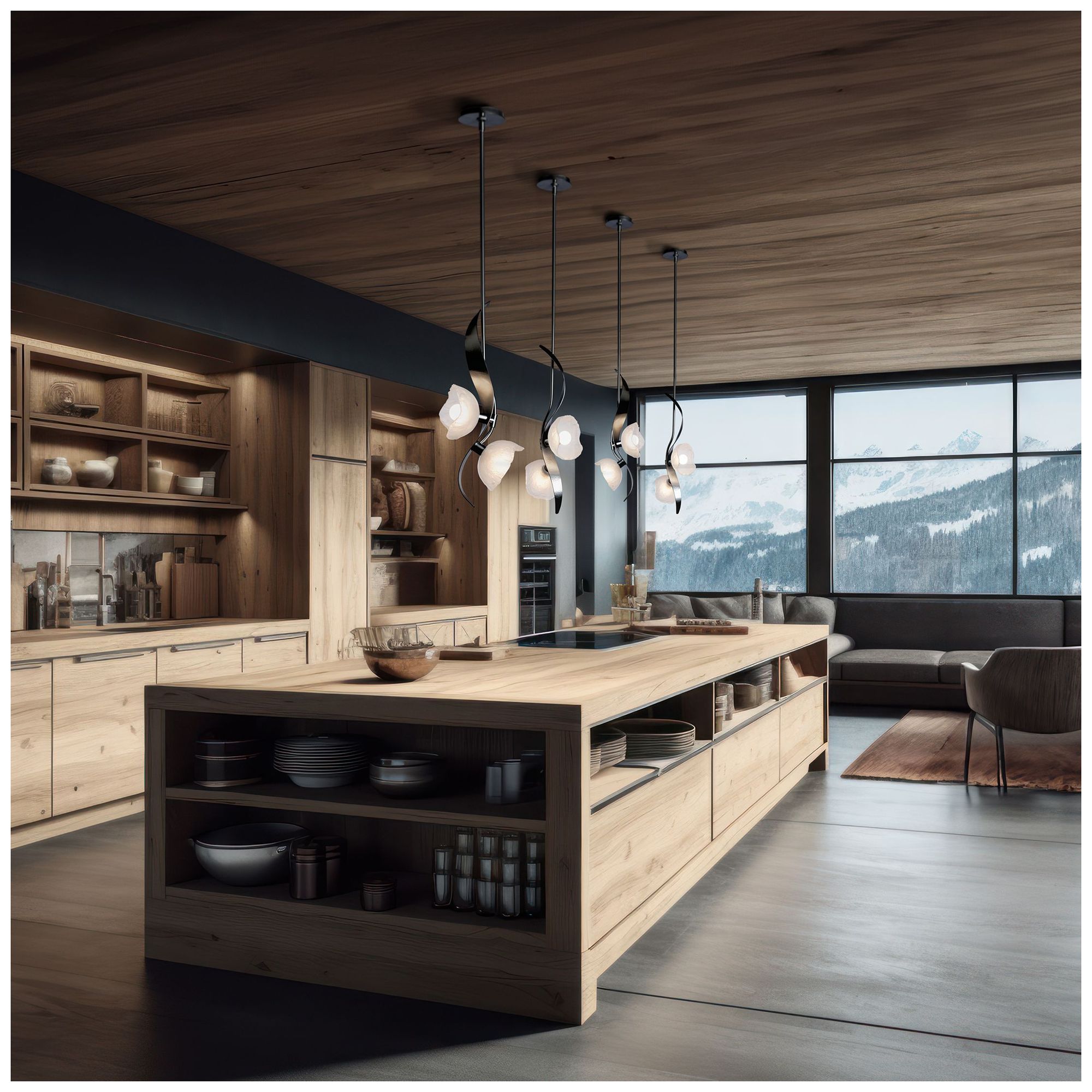 Image 2 Mika 10" Wide 2-Light Ink Kitchen Pendant - Made to Order more views