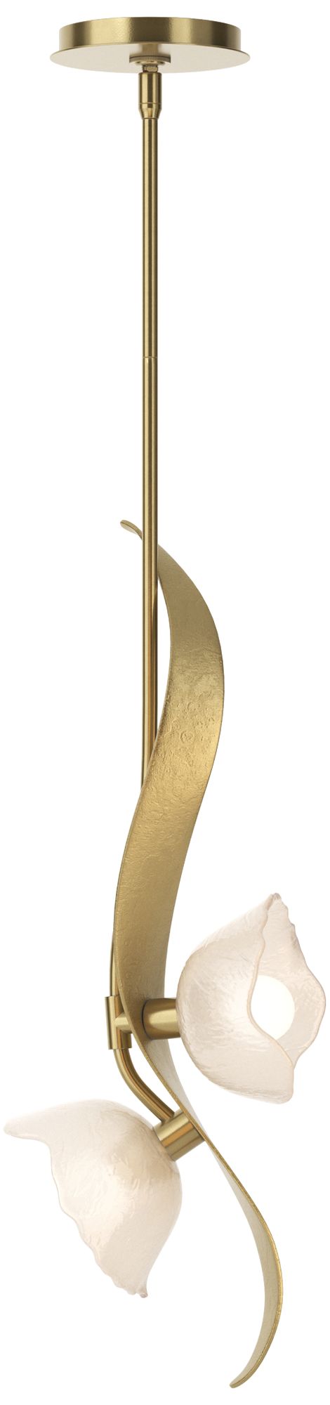 Mika 10" Wide 2-Light Modern Brass Kitchen Pendant