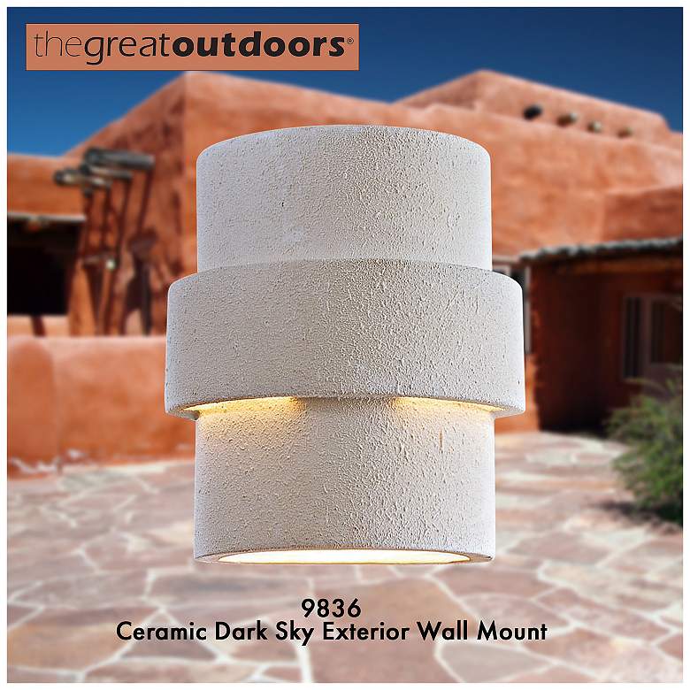 Image 5 Mika Lavery Dark Sky 10" High White Ceramic Pocket Wall Sconce more views