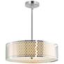 1_Mikayla 22" Wide Satin Nickel 5-Light Drum Shade Chandelier