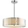 Mikayla 22" Wide Satin Nickel 5-Light Drum Shade Chandelier