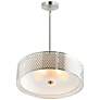 3_Mikayla 22" Wide Satin Nickel 5-Light Drum Shade Chandelier more views