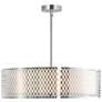 4_Mikayla 22" Wide Satin Nickel 5-Light Drum Shade Chandelier more views