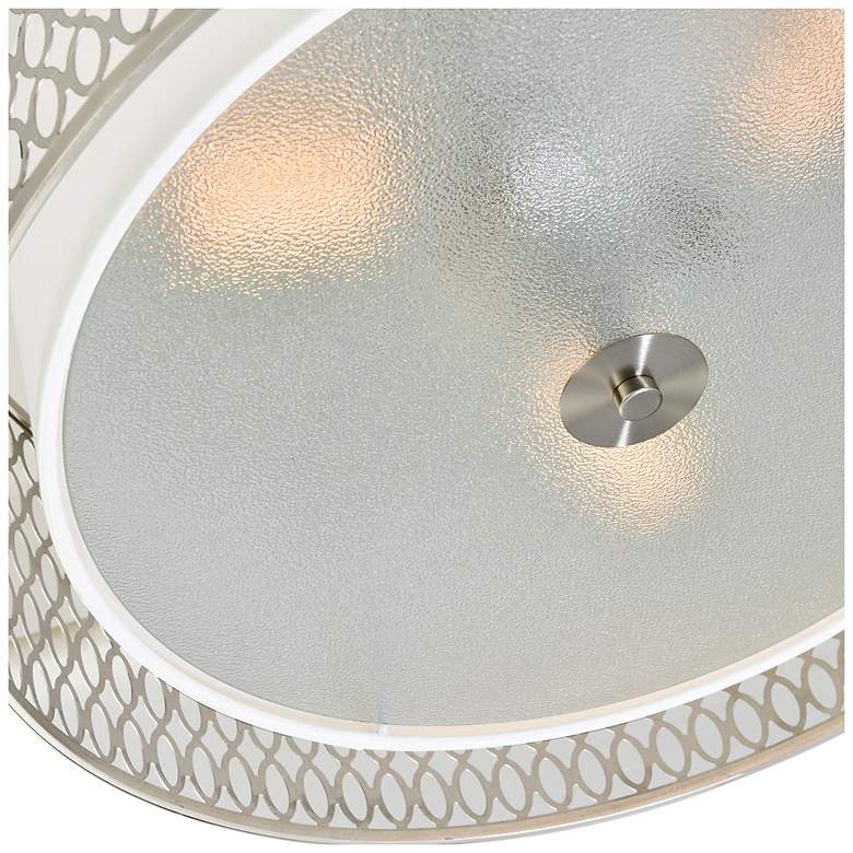 Image 5 Mikayla 3 Light Drum Shade Chandelier With Satin Nickel Finish more views