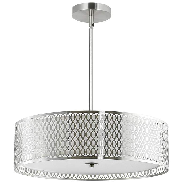 Image 5 Mikayla 5 Light Drum Shade Chandelier With Satin Nickel Finish more views