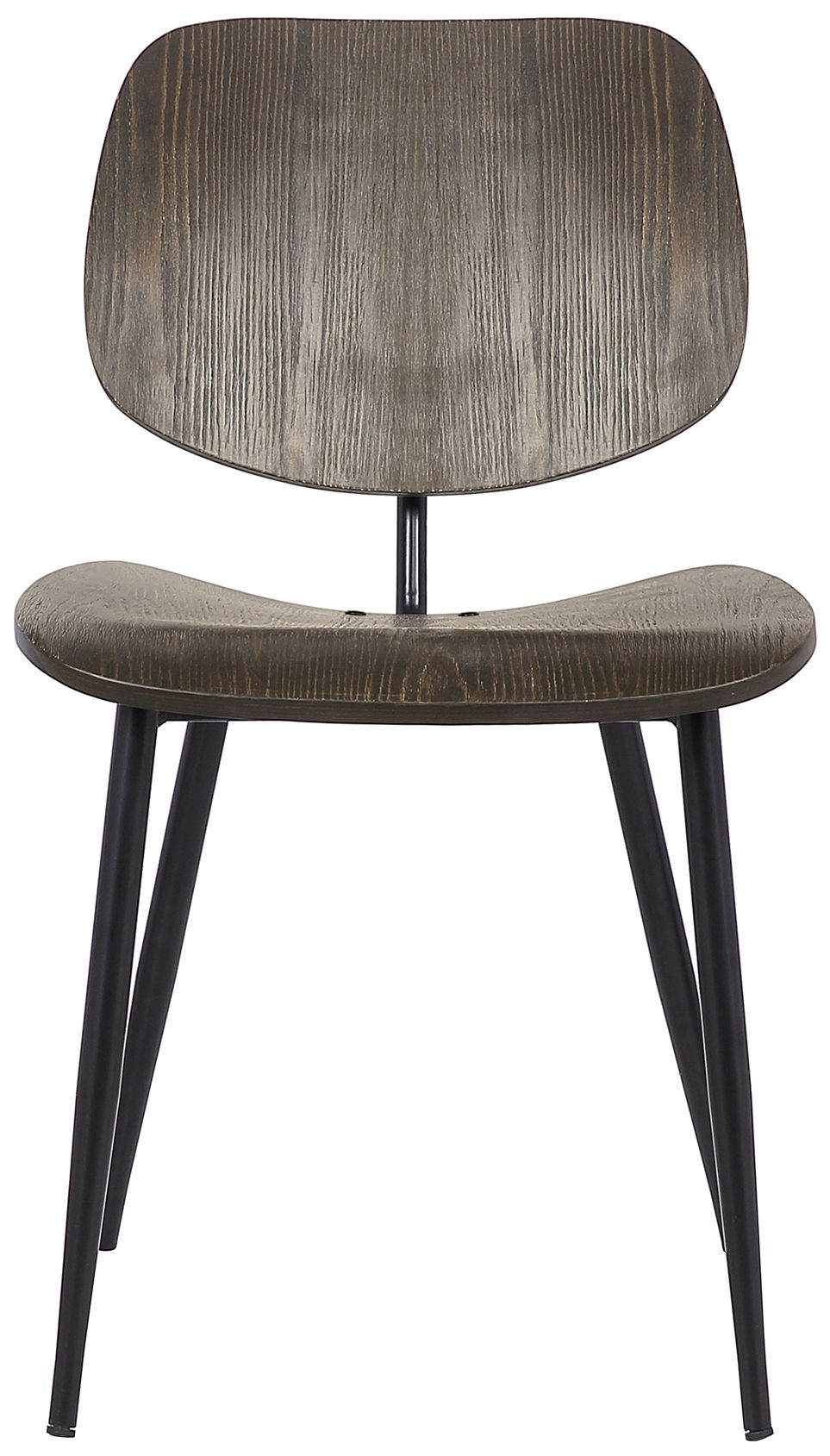 Image 2 Miki Set of 2 Mid-Century Dining Accent Chairs in Black and Walnut Wood more views