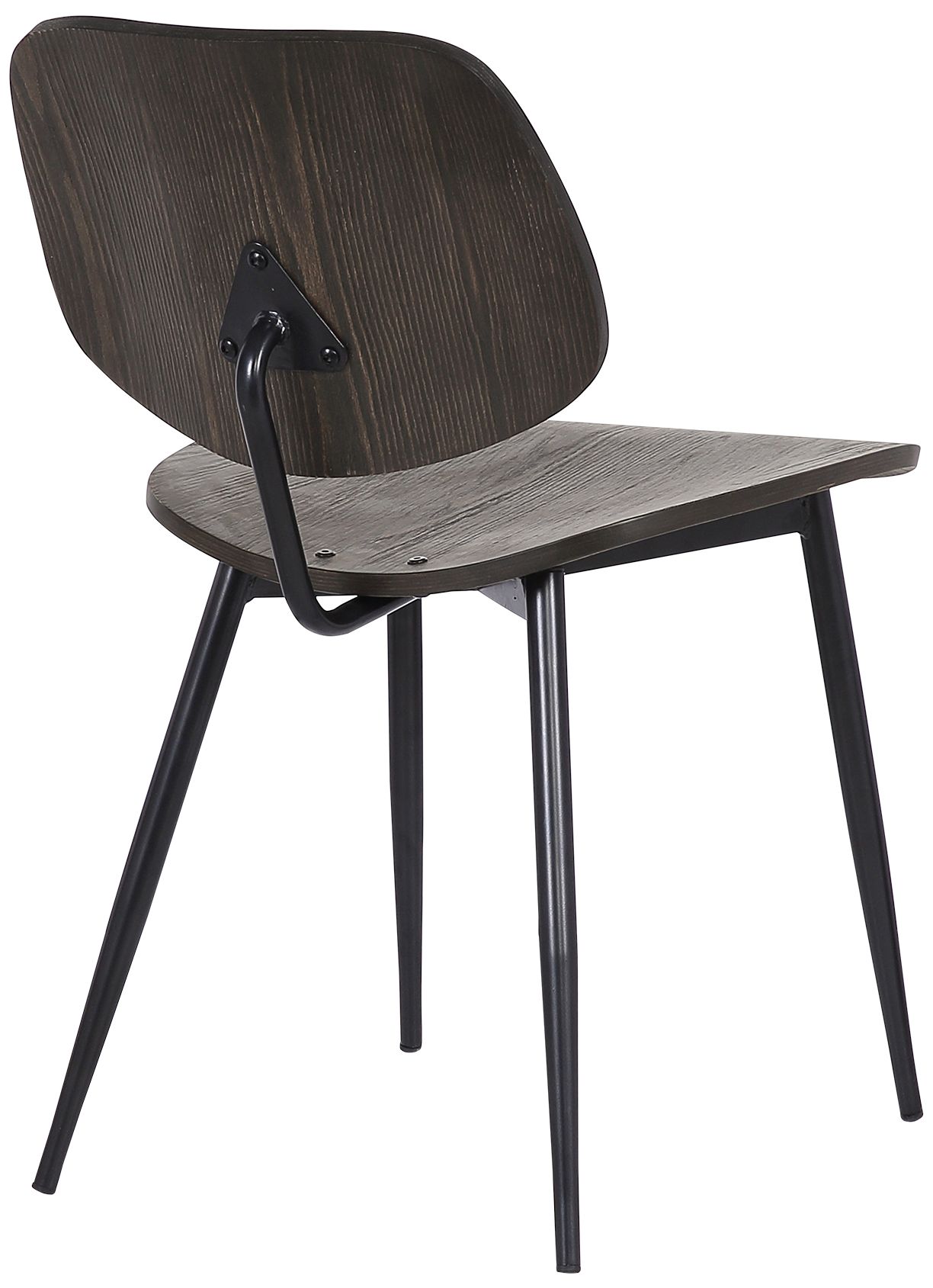 Image 4 Miki Set of 2 Mid-Century Dining Accent Chairs in Black and Walnut Wood more views