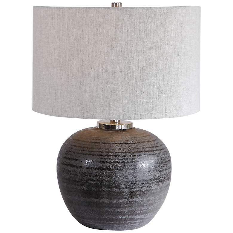 Image 2 Mikkel Charcoal Gray Ceramic Table Lamp