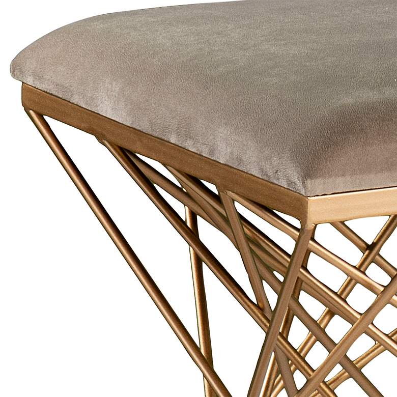 Image 3 Mikkeli Gray Fabric Square Geometric Stool more views