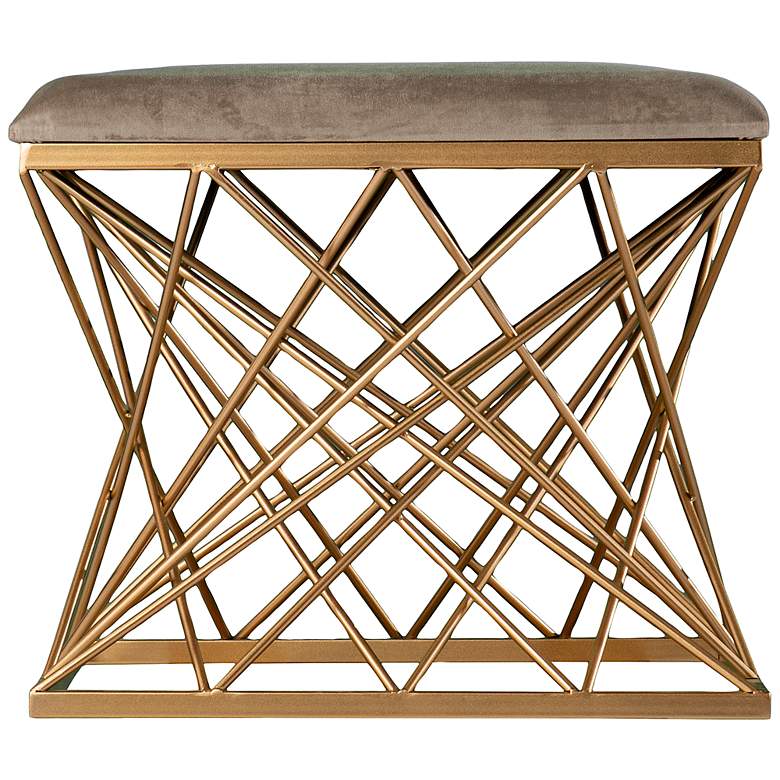 Image 5 Mikkeli Gray Fabric Square Geometric Stool more views