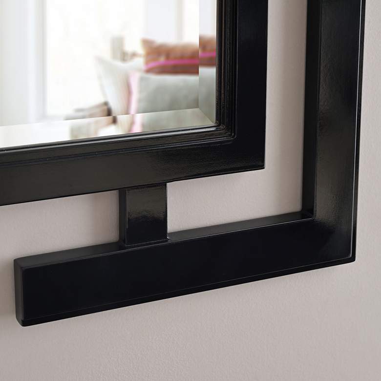 Image 7 Mikoto Gloss Black 29" x 41" Wall Mirror more views