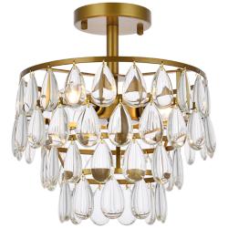 Mila 12" Flush Mount In Brass