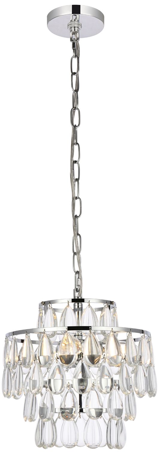 Image 2 Mila 12" Wide Chrome with Clear Crystal Mini Pendant